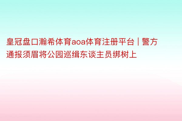 皇冠盘口瀚希体育aoa体育注册平台 | 警方通报须眉将公园巡缉东谈主员绑树上